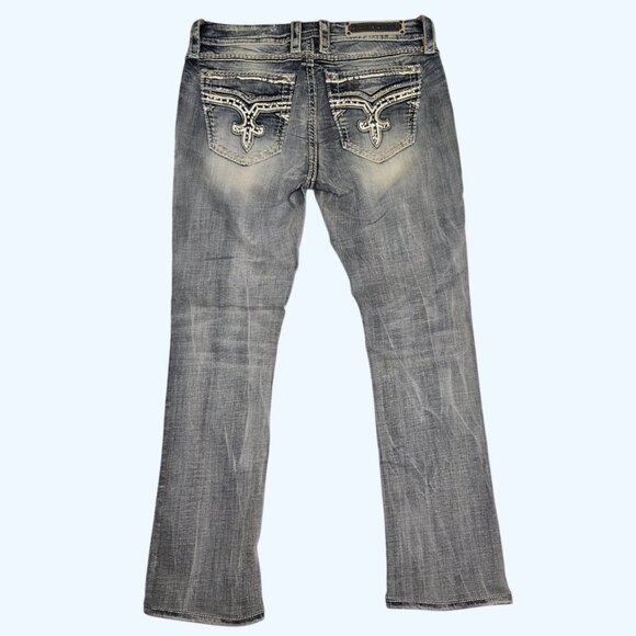 Rock Revival Women’s Jeans Boris Mid Rise Straight Size 31 (Actual 31x30) - Picture 7 of 12